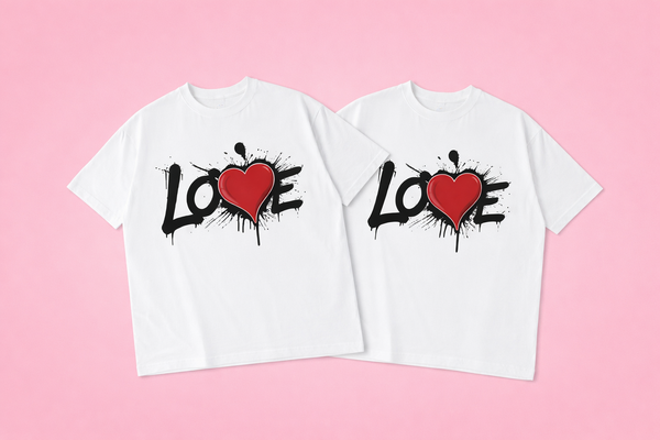 Как сделать парный принт на футболках ко Дню всех влюблённых — идеи, дизайн и печать