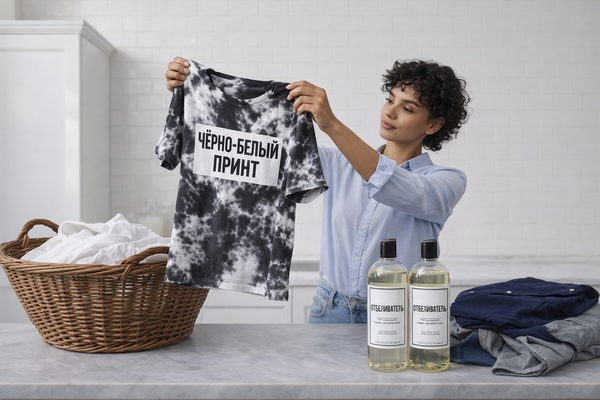 Можно ли отбеливать одежду с чёрно-белым принтом — правила и риски ухода за тканью